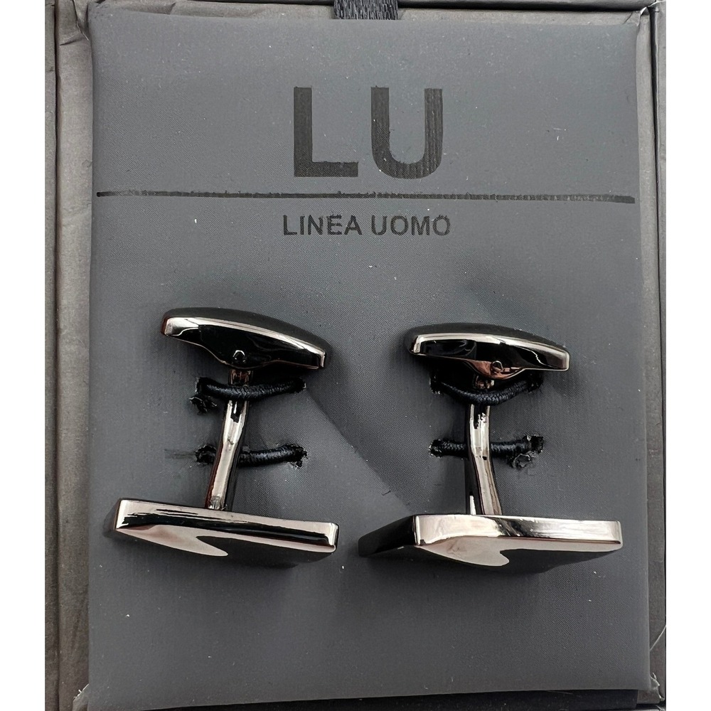 Linea Uomo Cufflinks Men's Gunmetal Geometric Pyramid Cufflinks NIB